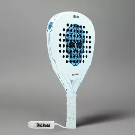 2026 SKULLPADEL V2080 white blue 12K SOFT padel racket